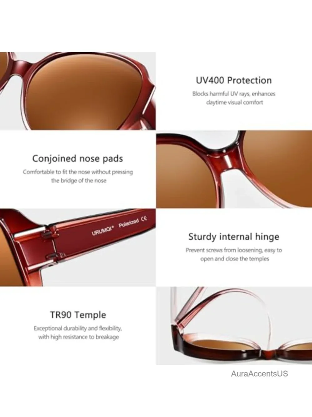 Polarized Fit Over Glasses Sunglasses UV400 Square Full Frame TR90 TAC Lens